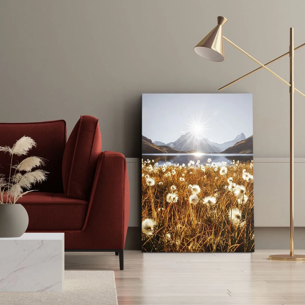 Bild auf Leinwand - Leinwandbild - Steinhärte, Grasweichheit - 80x120 cm