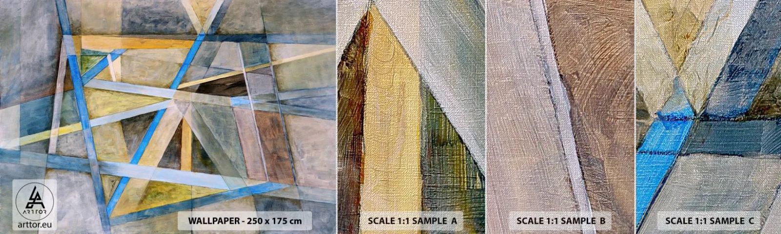 Fototapeten Muster Premium Canvas - Gerade oder diagonal? - Abstraktion, Stück, Modernes Muster - 100x30 cm