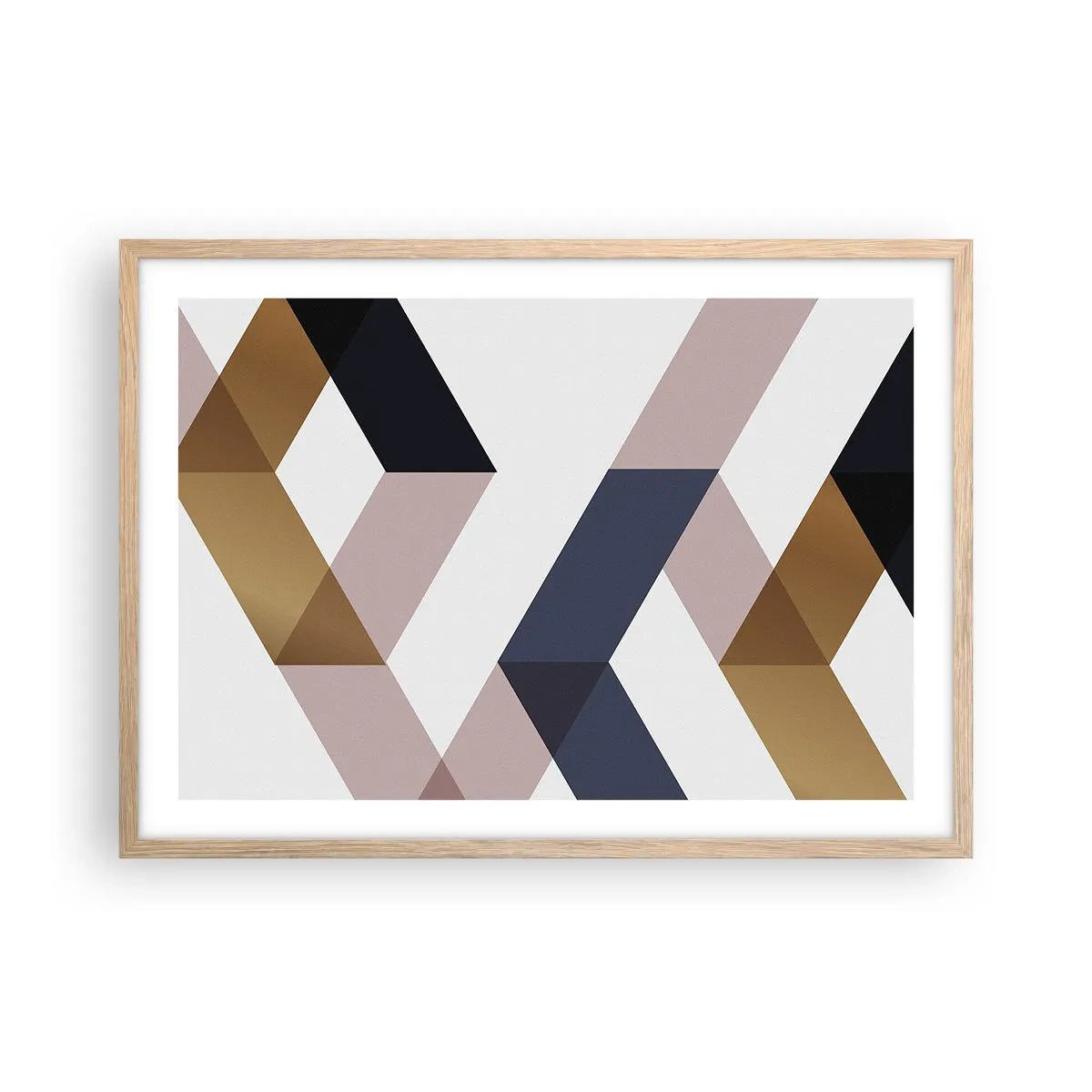 Poster in einem Rahmen aus heller Eiche - Ebenen und Winkel - 70x50 cm