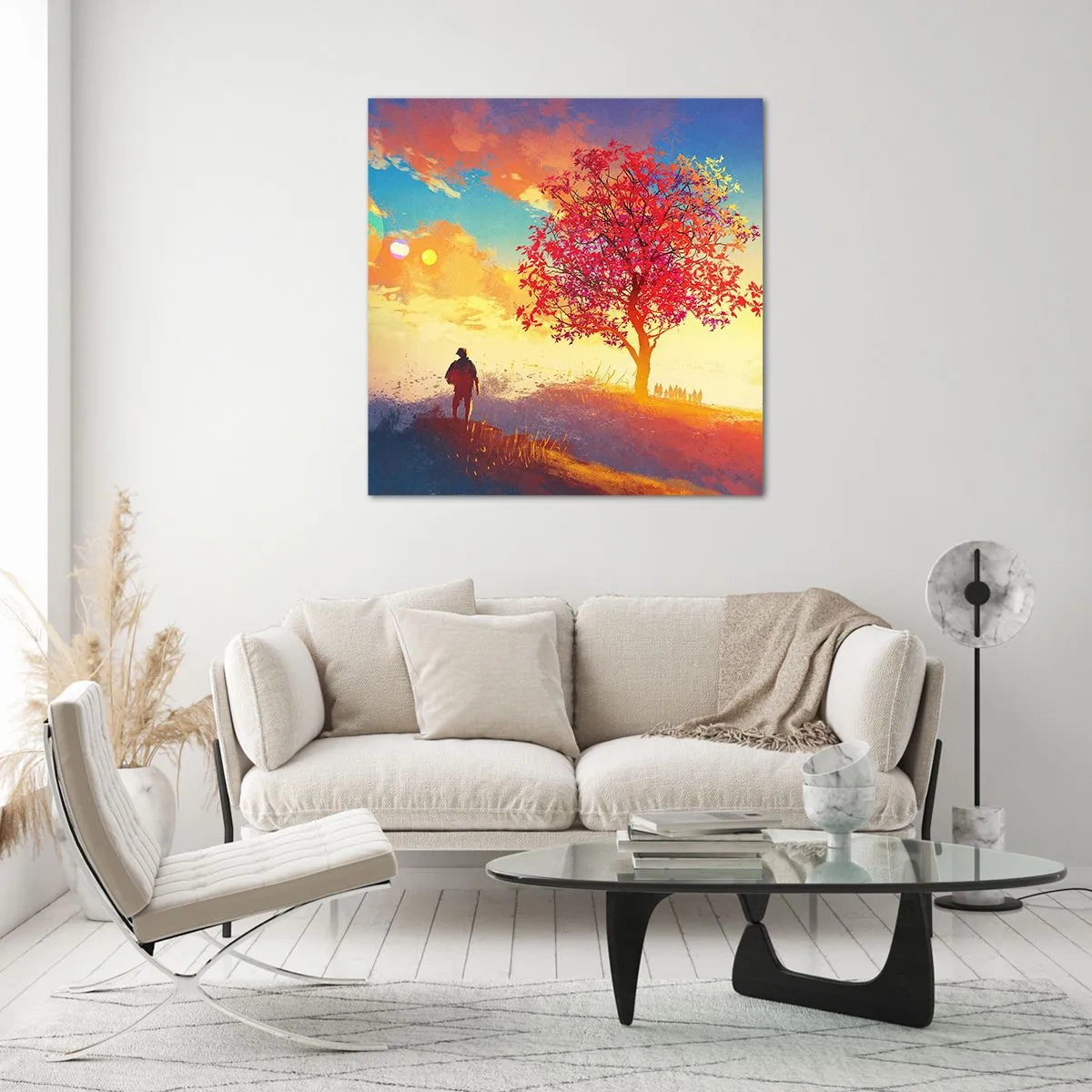 Glasbild - Bild auf glas - Pilger am Ziel - 50x50 cm