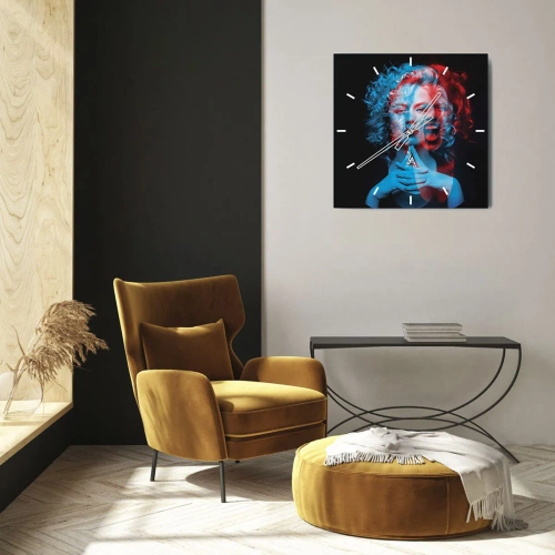 Wanduhr - Glasuhr - Alter Ego - 40x40 cm