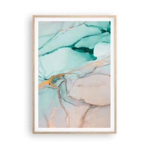 Poster in einem Rahmen aus heller Eiche - Ein Tanz der Formen und Farben - 70x100 cm