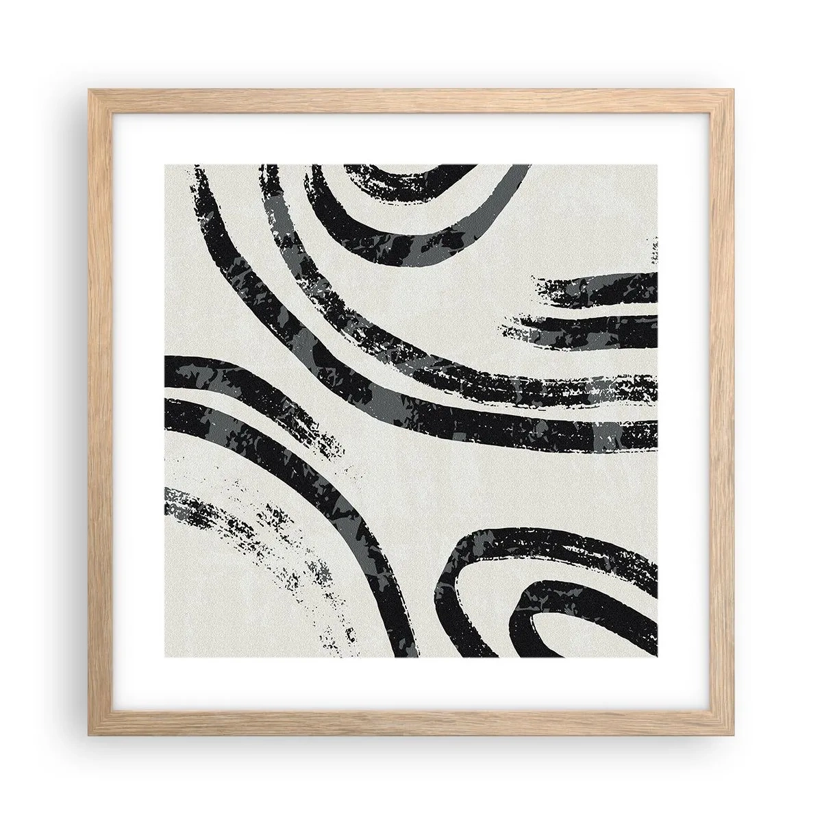 Poster in einem Rahmen aus heller Eiche - Bei Hälfte angehalten - 40x40 cm