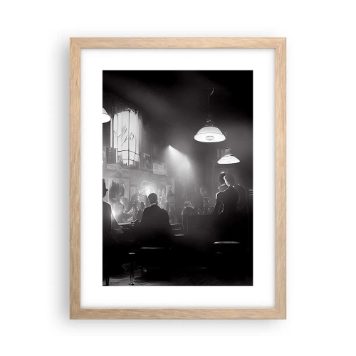 Poster in einem Rahmen aus heller Eiche - In Jazz-Atmosphäre - 30x40 cm