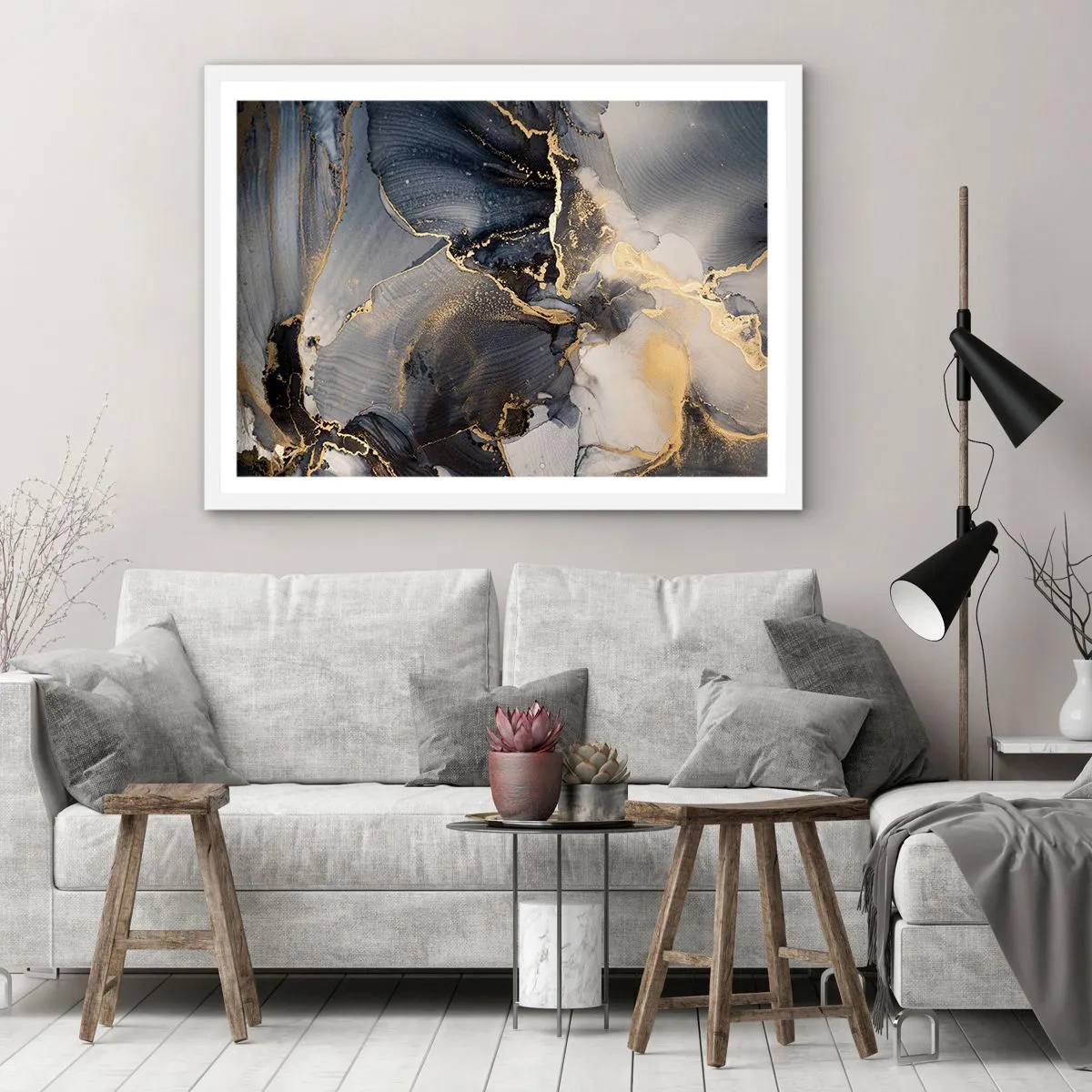 Poster in einem weißen Rahmen - Leben aus Stein - 91x61 cm