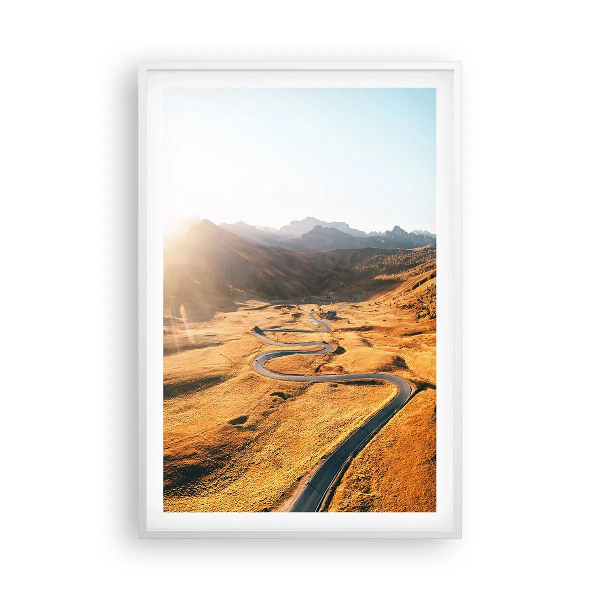 Poster in einem weißen Rahmen - In einem goldenen Tal - 61x91 cm