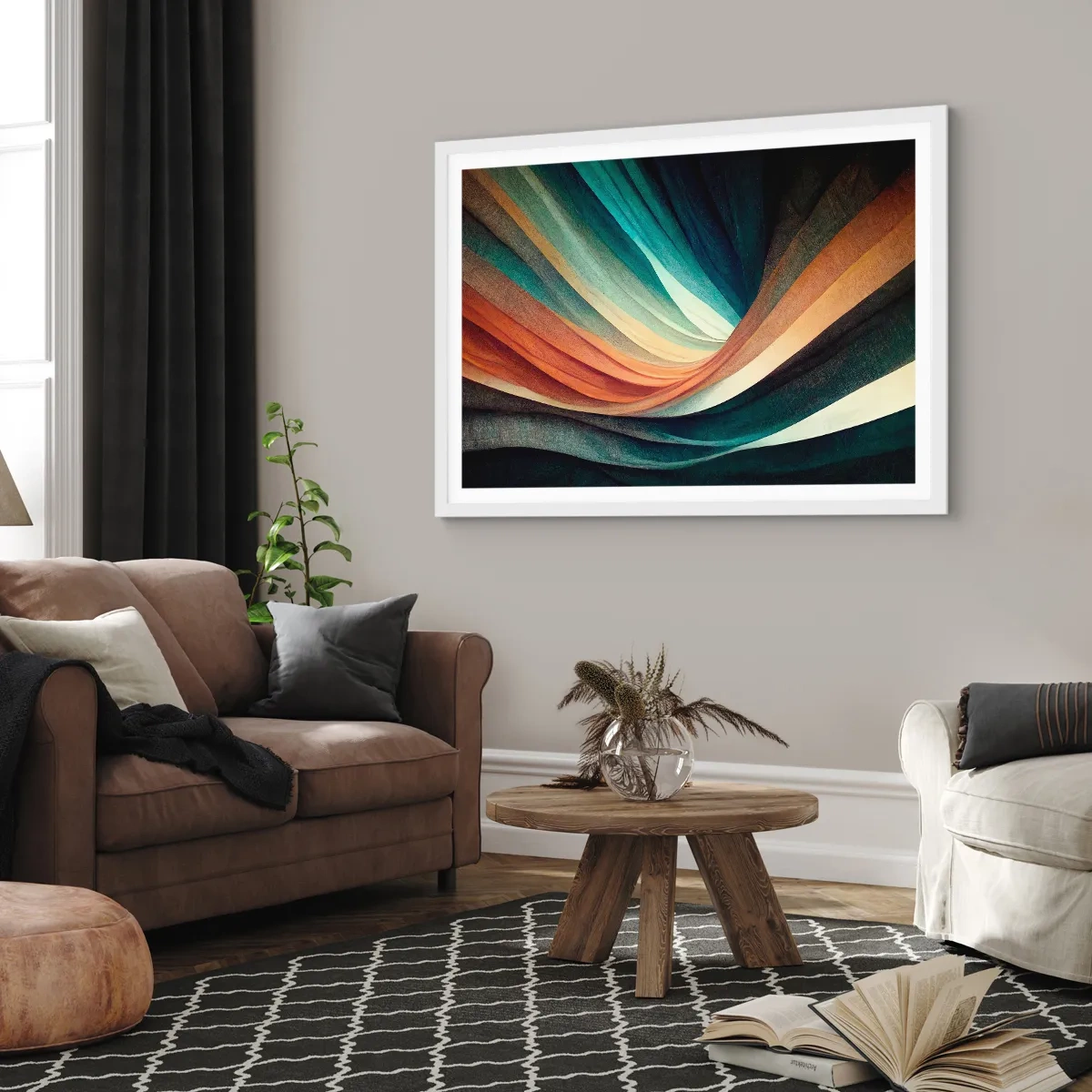 Poster in einem weißen Rahmen - Aus Farben gewebt - 91x61 cm