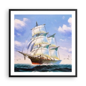 Poster in einem schwarzem Rahmen - Mit Stolz mit dem Wind - 60x60 cm