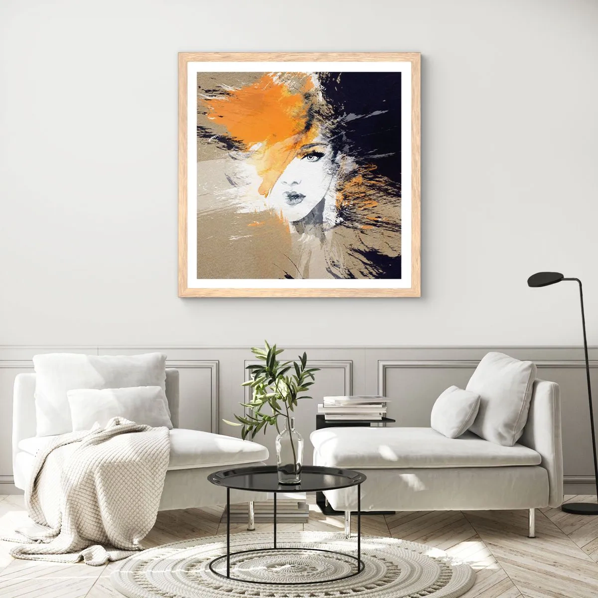 Poster in einem Rahmen aus heller Eiche - Und es ist Licht - 50x50 cm