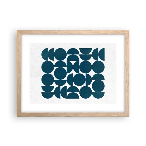 Poster in einem Rahmen aus heller Eiche - Kreise und Halbkreise - 40x30 cm