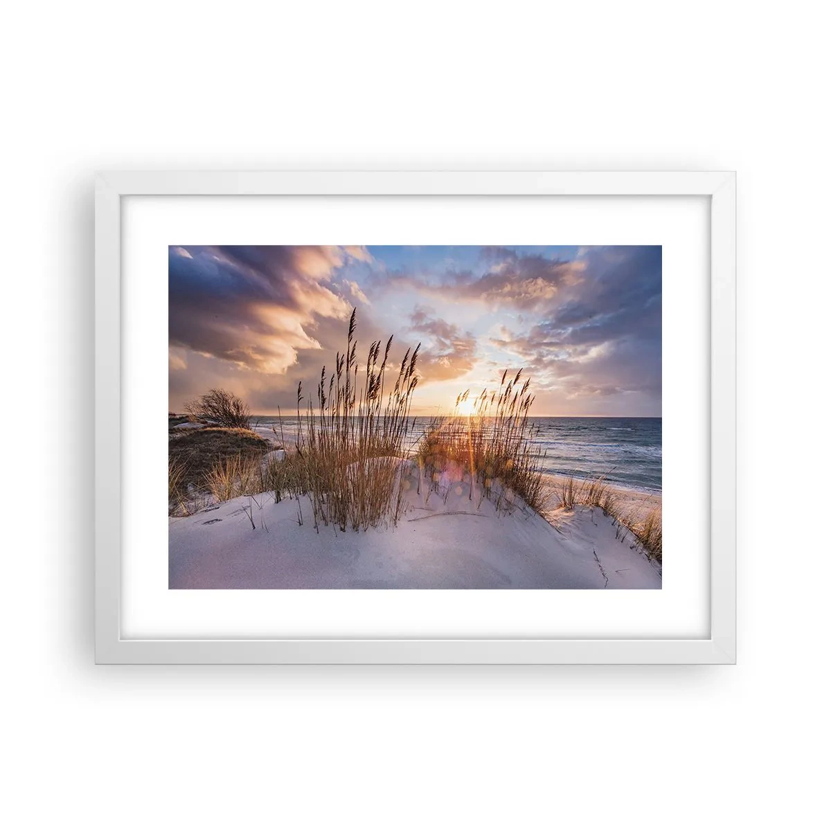 Poster in einem weißen Rahmen - Abschied von Sonne und Wind - 40x30 cm