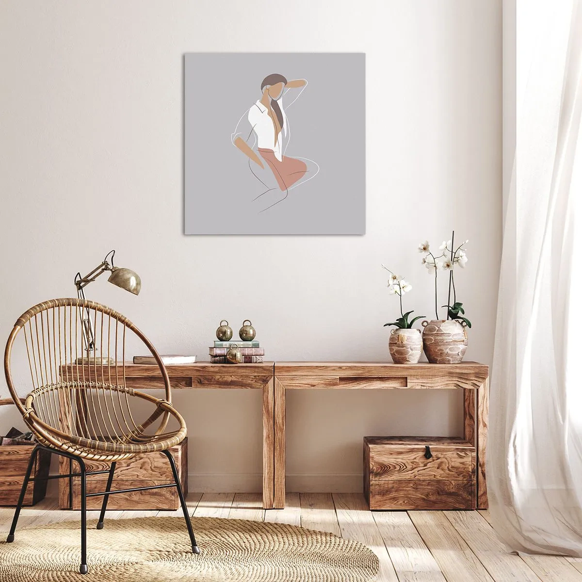 Bild auf Leinwand - Leinwandbild - Umriss der Anmut - 30x30 cm