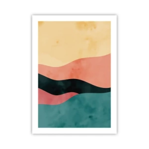 Poster - Bunte abstrakte Wellen in Pastelltönen - 50x70cm - Konforme Nichtkonformität - Moderne Wanddekoration für Wohnzimmer und Schlafzimmer ARTTOR