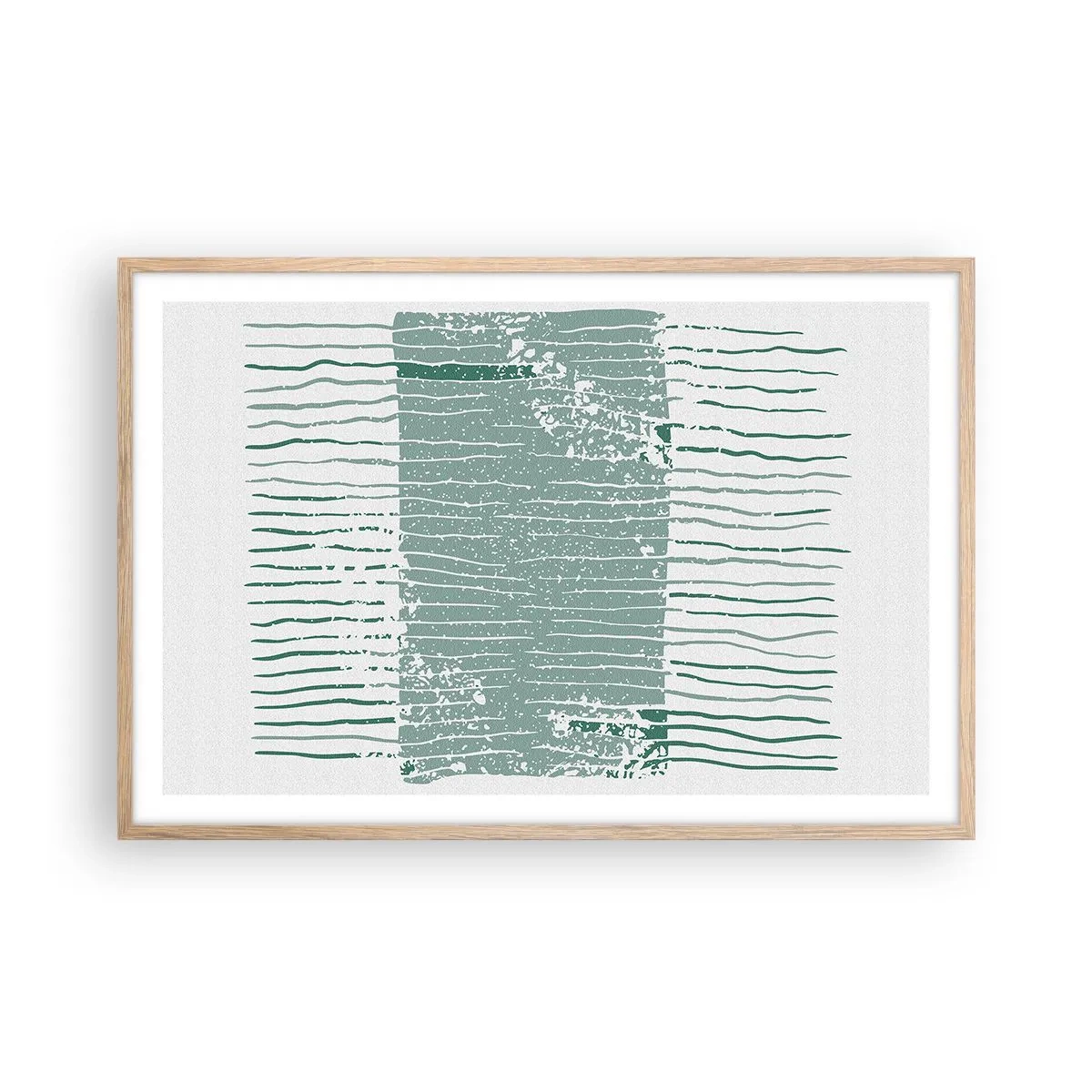 Poster in einem Rahmen aus heller Eiche - Marine Abstraktion - 91x61 cm