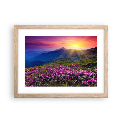 Poster in einem Rahmen aus heller Eiche - … Und drumherum duftet es nach Latschenkiefer und dem Duft von Kräutern - 40x30 cm