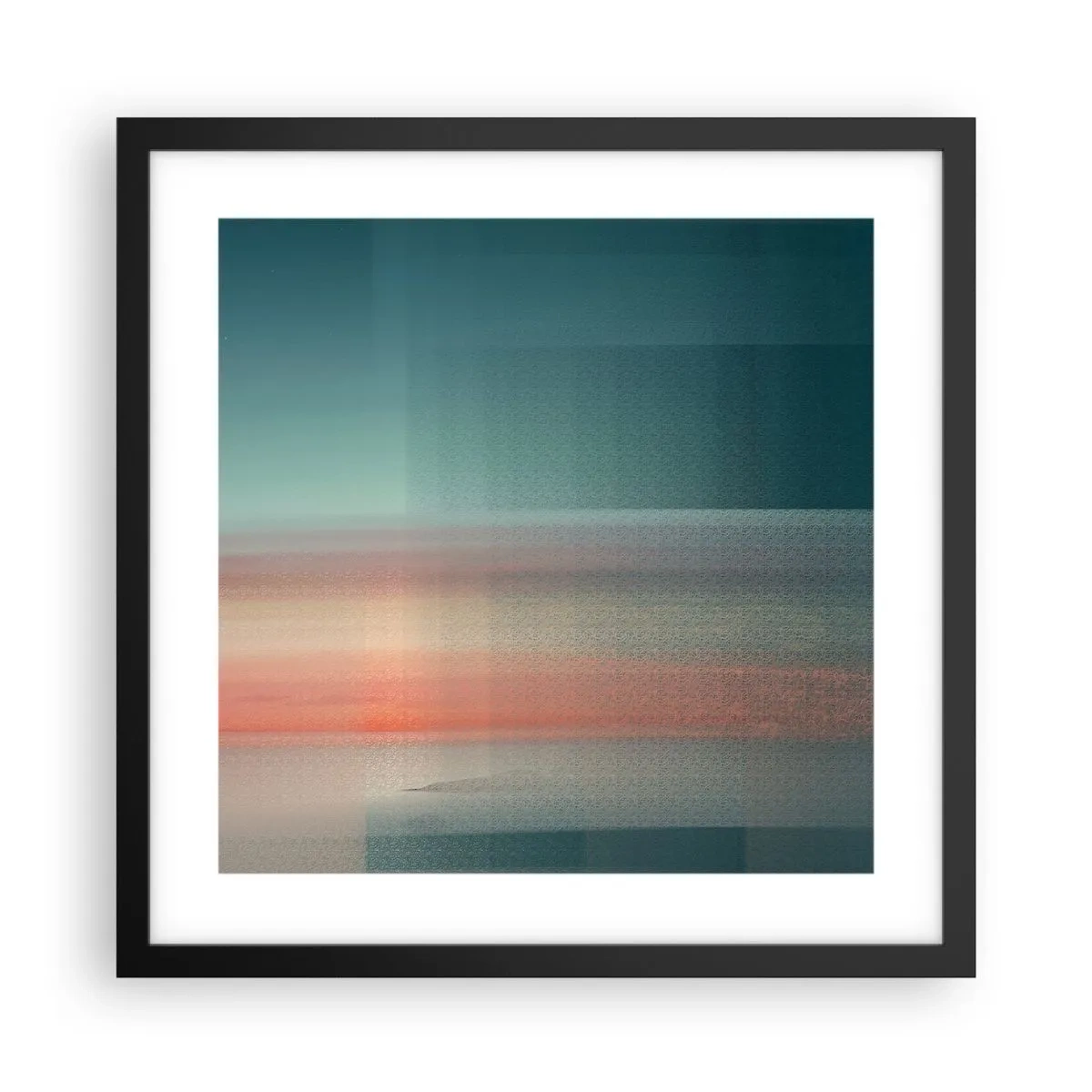 Poster in einem schwarzem Rahmen - Abstraktion: Lichtwellen - 40x40 cm