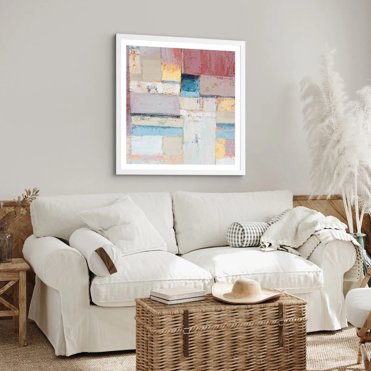 Poster in einem weißen Rahmen - Ruhe der Geometrie - 60x60 cm