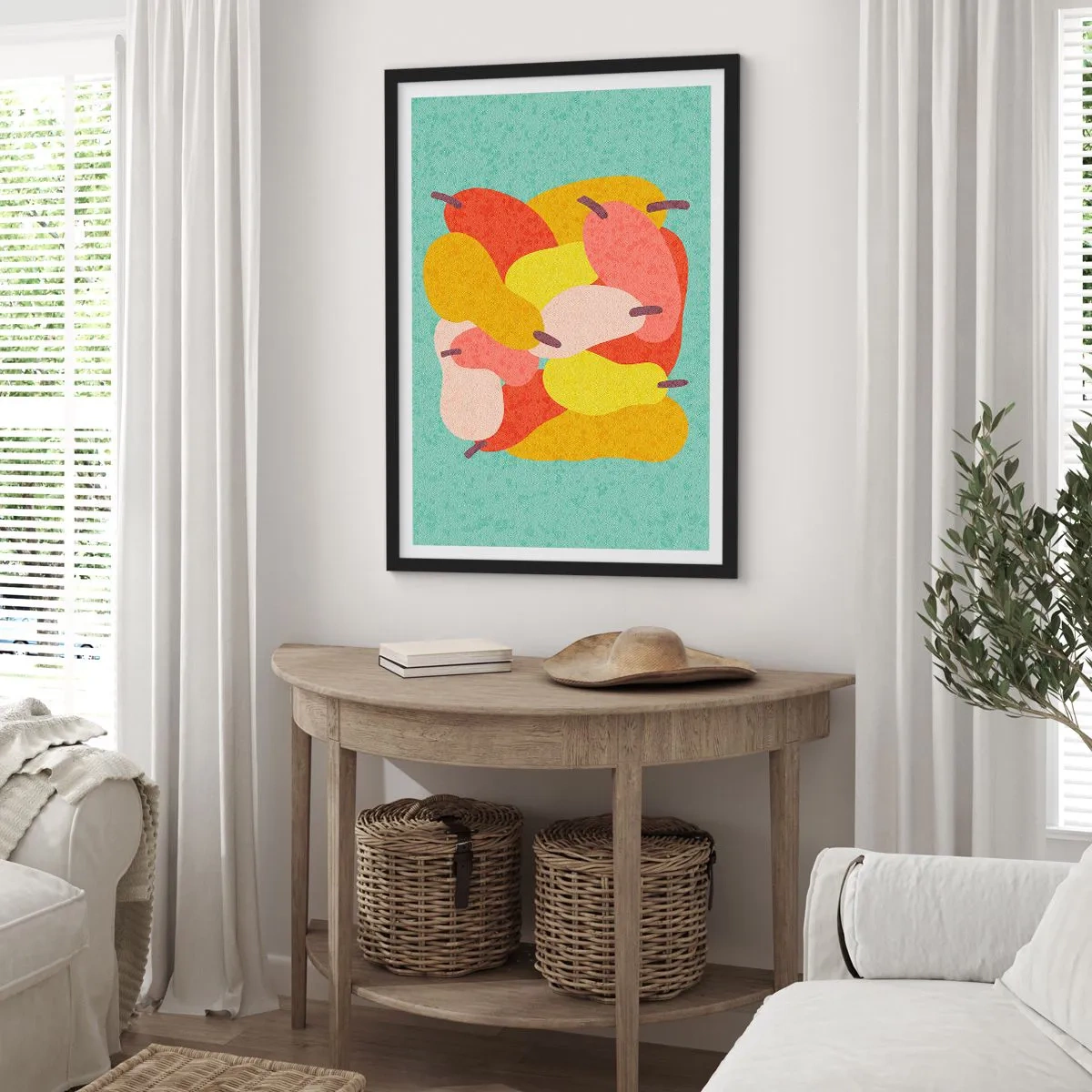 Poster in einem schwarzem Rahmen - Probieren Sie die Sommersonne - 61x91 cm