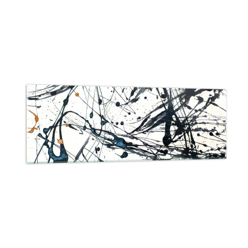 Glasbild - Bild auf glas - Expressionistische Abstraktion - 90x30 cm