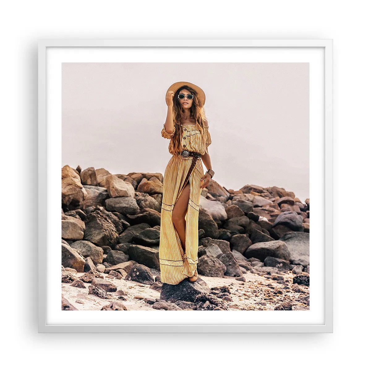 Poster in einem weißen Rahmen - Die Magie der Steine - 60x60 cm