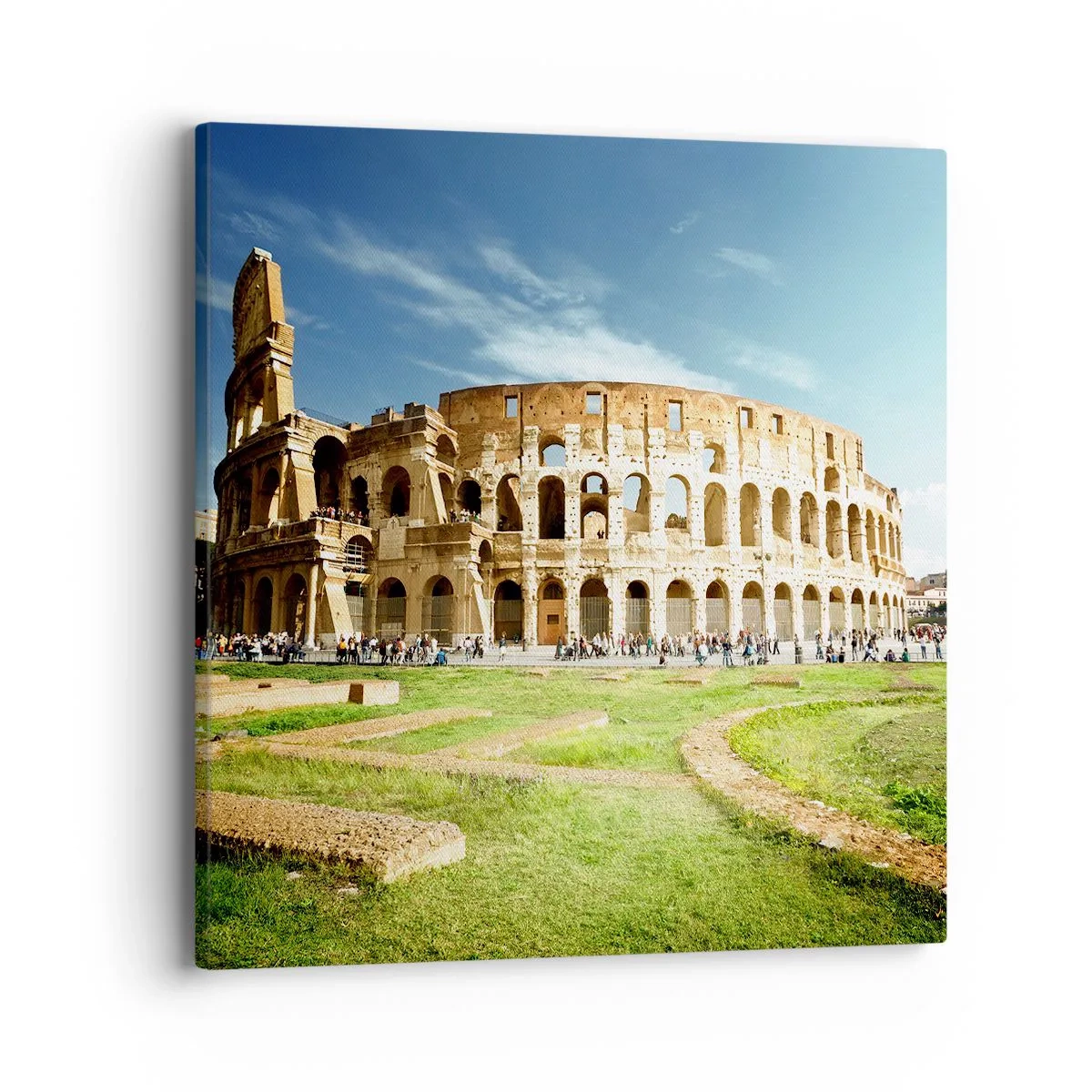 Bild auf Leinwand - Leinwandbild - Wir können immer noch das Knallen der Waffe hören - 40x40 cm