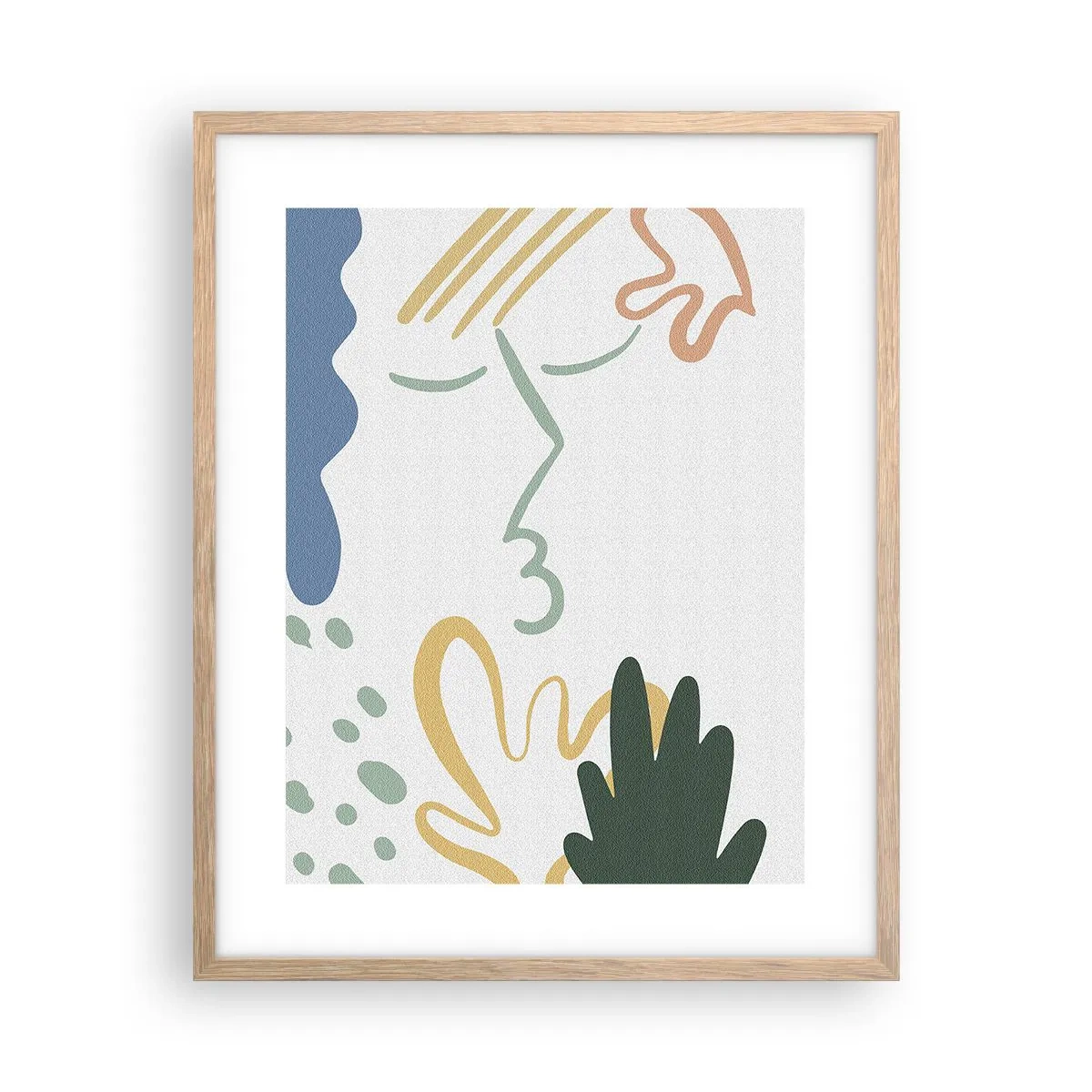 Poster in einem Rahmen aus heller Eiche - Blumenkuss - 40x50 cm