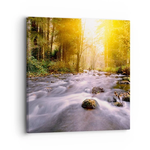 Bild auf Leinwand - Leinwandbild - Malachit im Silber- und Goldrahmen - 30x30 cm