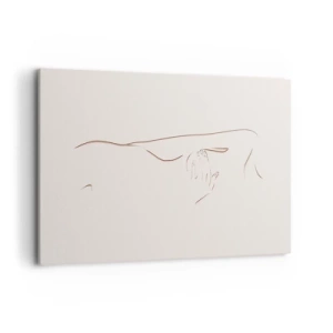Bild auf Leinwand - Leinwandbild - Eine subtile Strichzeichnung einer Silhouette vor einem hellen Hintergrund - 100x70cm - Die Form des Verlangens - Moderne Wanddekoration für Wohnzimmer und Schlafzimmer ARTTOR