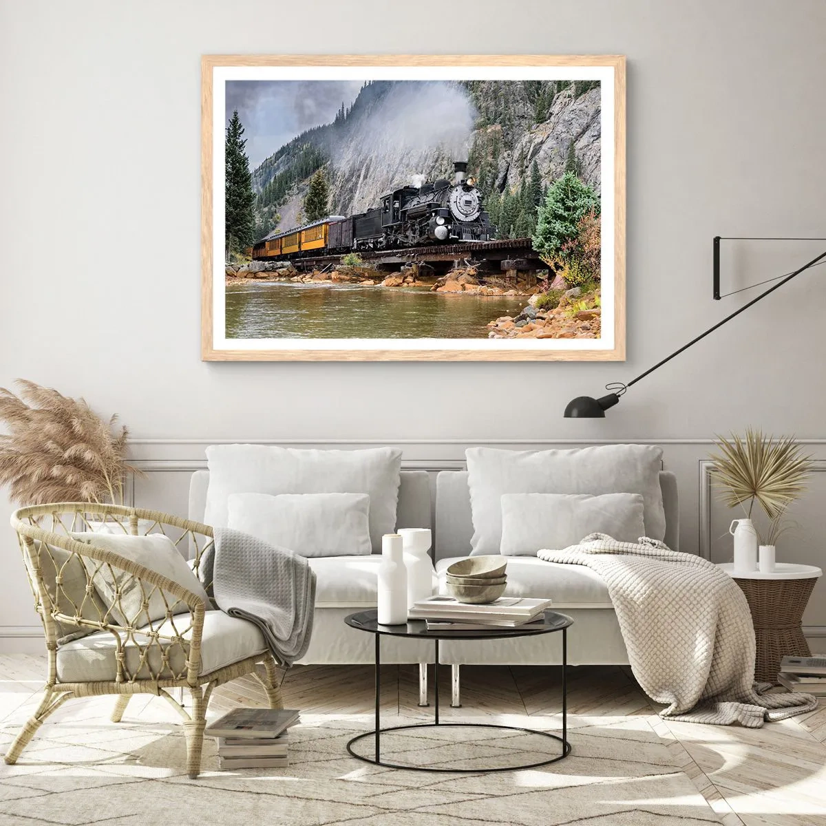 Poster in einem Rahmen aus heller Eiche - Wo willst du hin? Wohin? - 50x40 cm