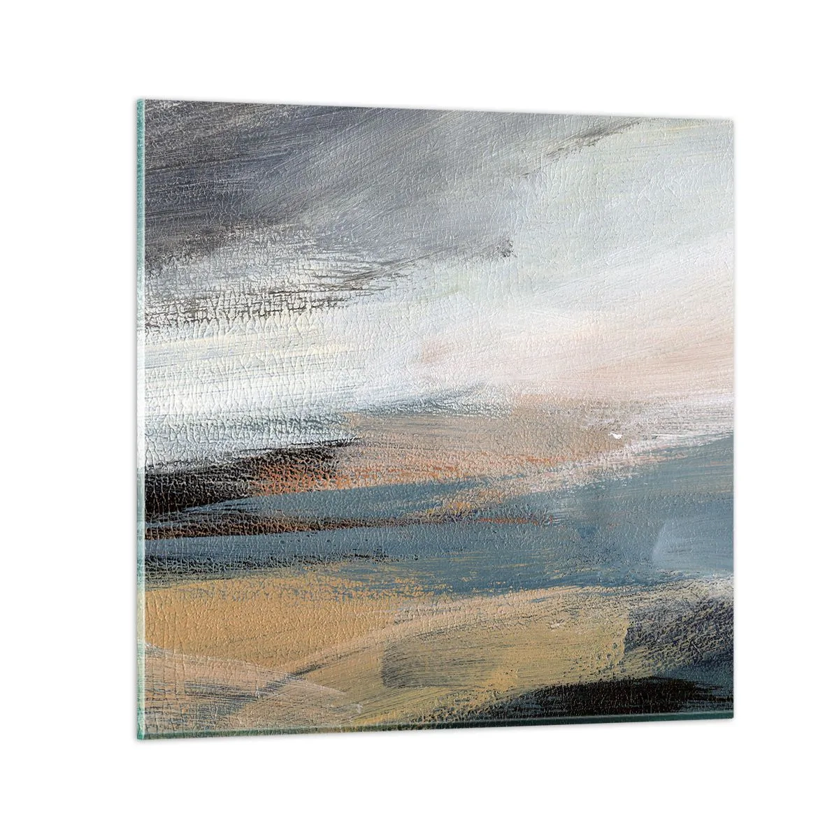 Glasbild - Bild auf glas - Abstraktion: nördliche Landschaft - 60x60 cm