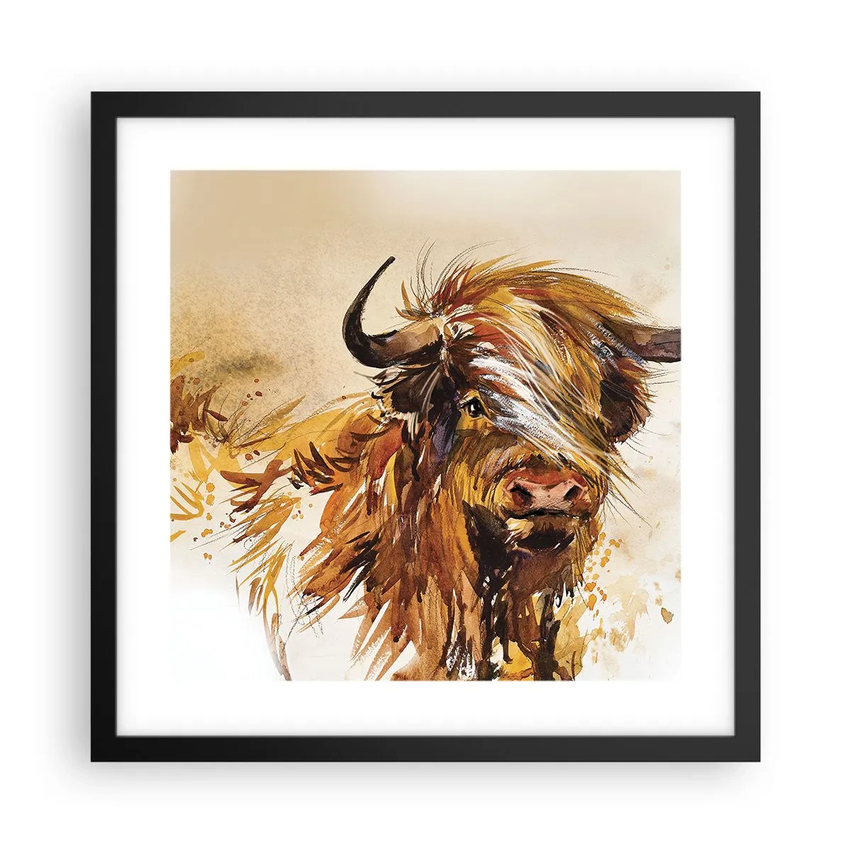 Poster in einem schwarzem Rahmen - Stolz des Jägers - 40x40 cm