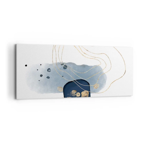Bild auf Leinwand - Leinwandbild - Blau-goldene Fantasie - 100x40 cm