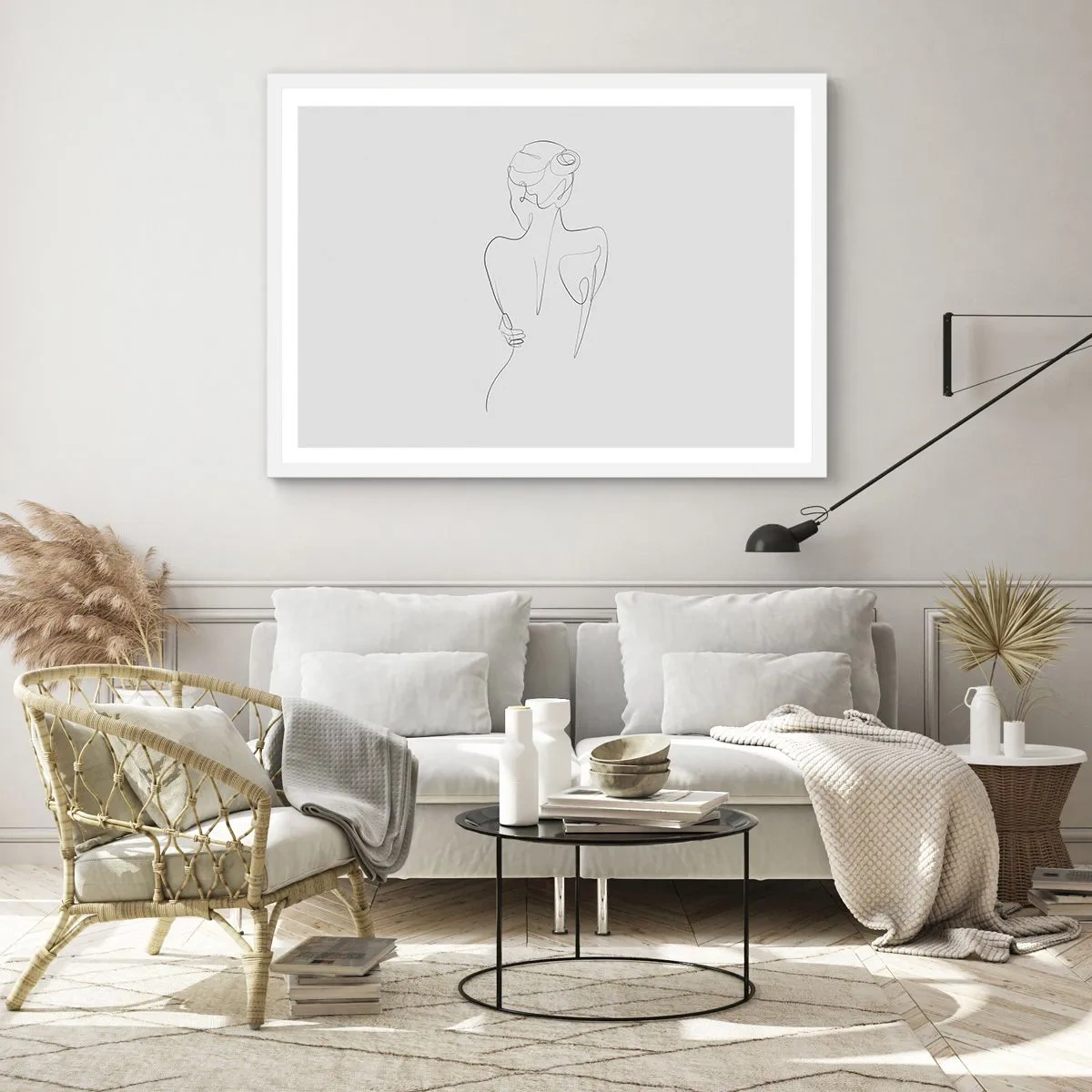 Poster in einem weißen Rahmen - Körpermusik - 100x70 cm