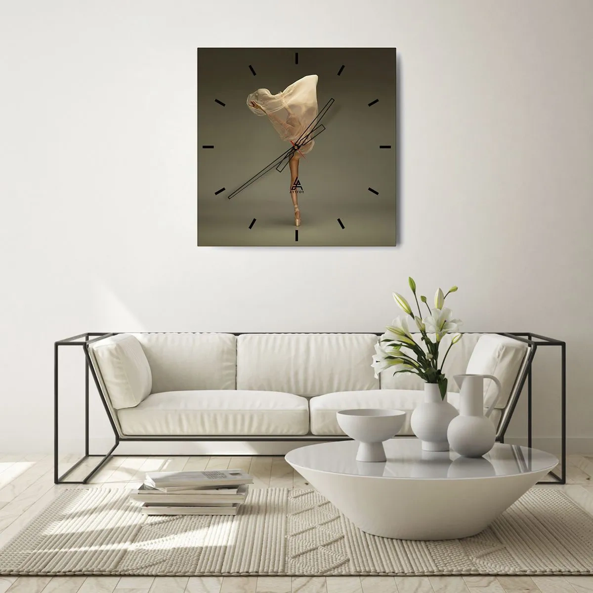 Wanduhr - Glasuhr - Es wird bald auffliegen - 40x40 cm