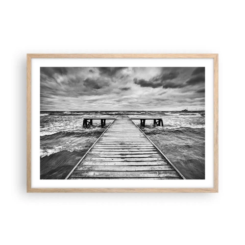 Poster in einem Rahmen aus heller Eiche - Ich warte darauf, dass der Wind wegjagt... - 70x50 cm