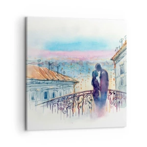 Bild auf Leinwand - Leinwandbild - Paris-Liebhaber - 50x50 cm