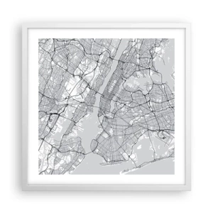 Poster in einem weißen Rahmen - Die Anatomie einer Metropole - 50x50 cm