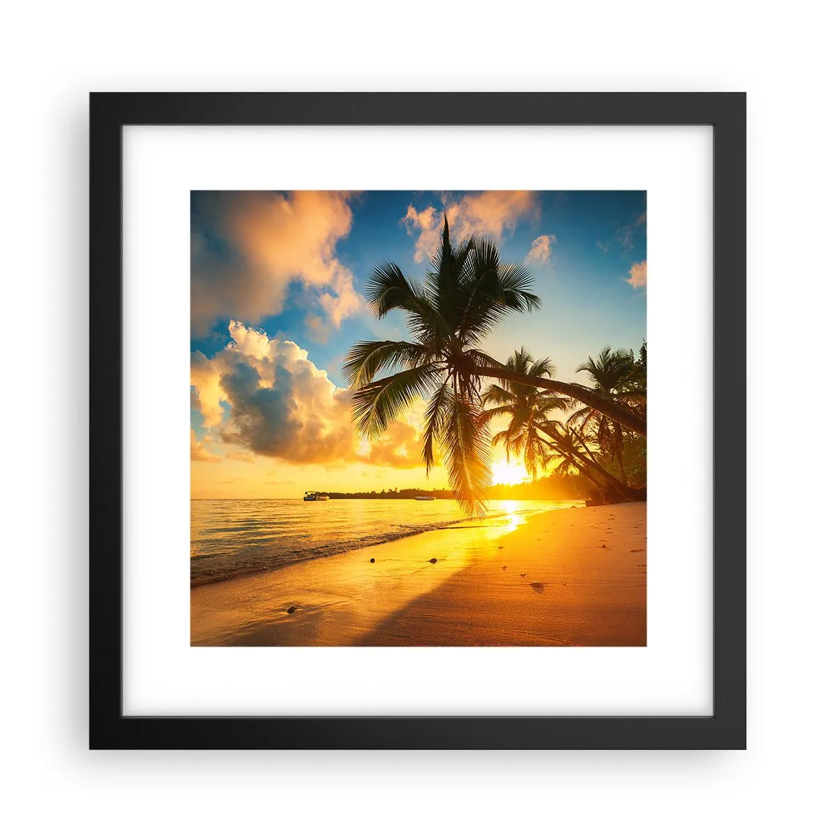 Poster in einem schwarzem Rahmen - Karibischer Traum - 30x30 cm