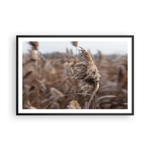 Poster in einem schwarzem Rahmen - Zeit, mit dem Wind zu gehen - 91x61 cm