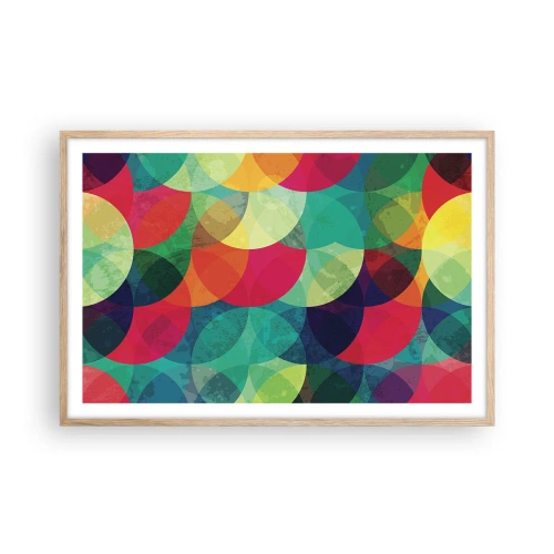 Poster in einem Rahmen aus heller Eiche - Aufstieg zum Regenbogen - 91x61 cm