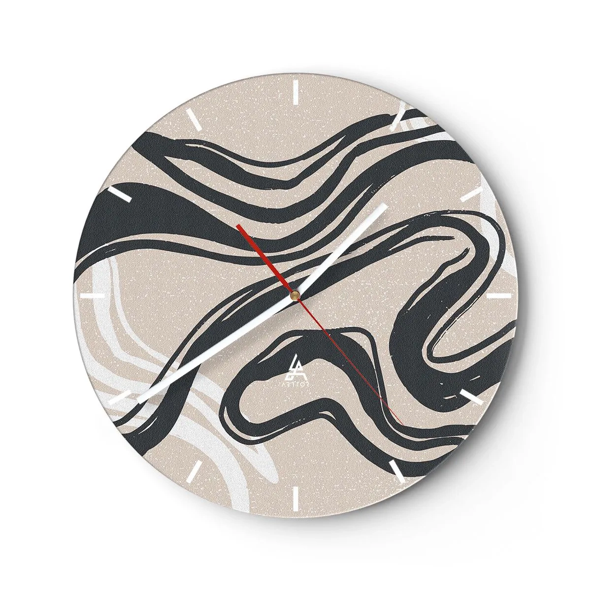 Wanduhr - Glasuhr - Vervielfachter Ausdruck - 40x40 cm