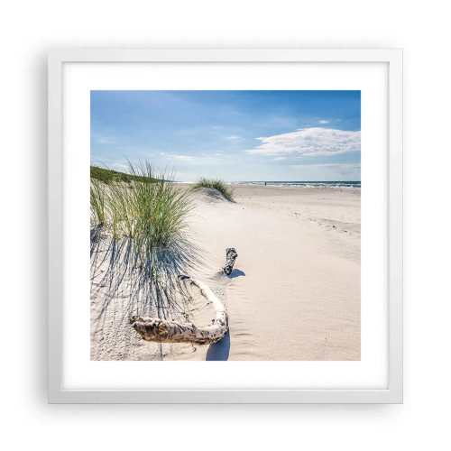 Poster in einem weißen Rahmen - Der schönste Strand? Ostsee-Strand - 40x40 cm