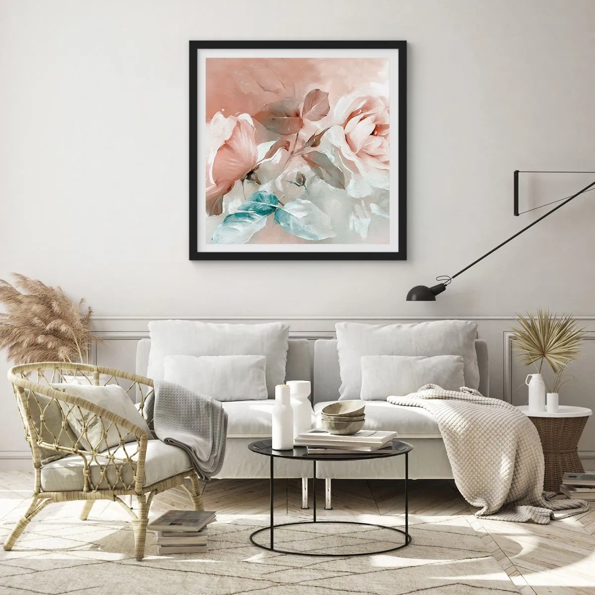 Poster in einem schwarzem Rahmen - Geist der Romantik - 60x60 cm