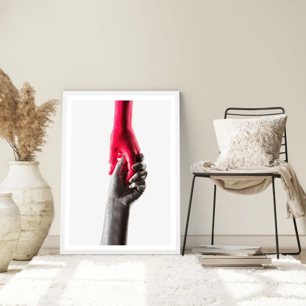 Poster in einem weißen Rahmen - Gemeinsam, obwohl anders - 30x40 cm