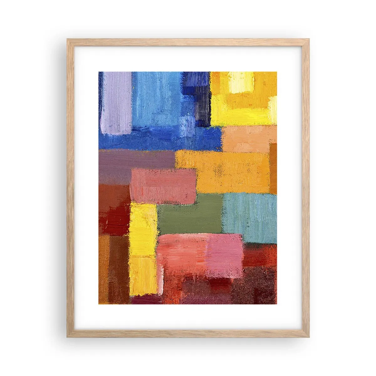 Poster in einem Rahmen aus heller Eiche - Jeder ist anders, alle bunt - 40x50 cm