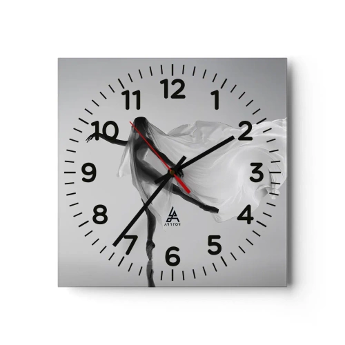 Wanduhr - Glasuhr - Leichtigkeit und Anmut - 40x40 cm