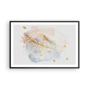 Poster in einem schwarzem Rahmen - Goldenr Hauch - 91x61 cm