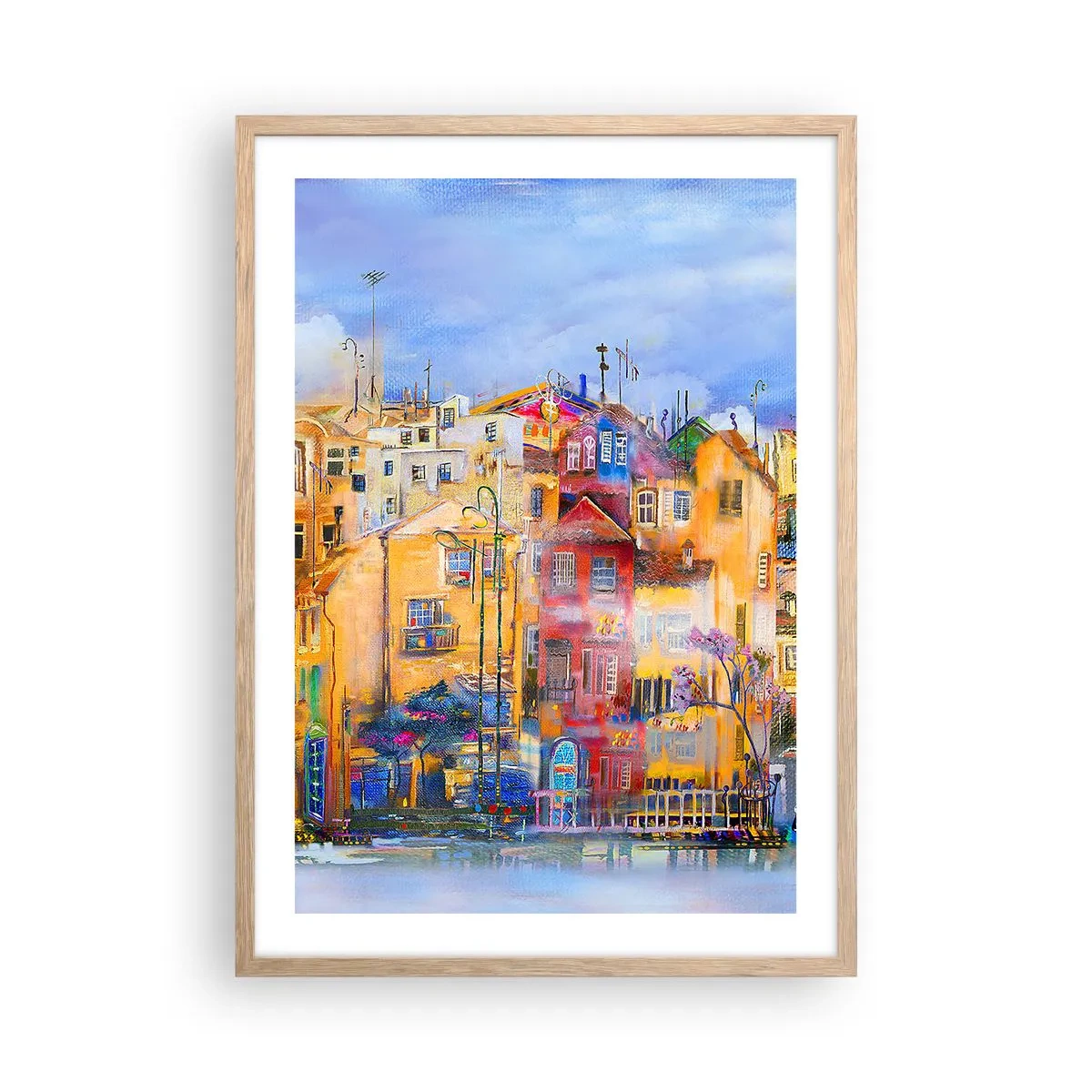 Poster in einem Rahmen aus heller Eiche - Wir sind zusammen - 50x70 cm