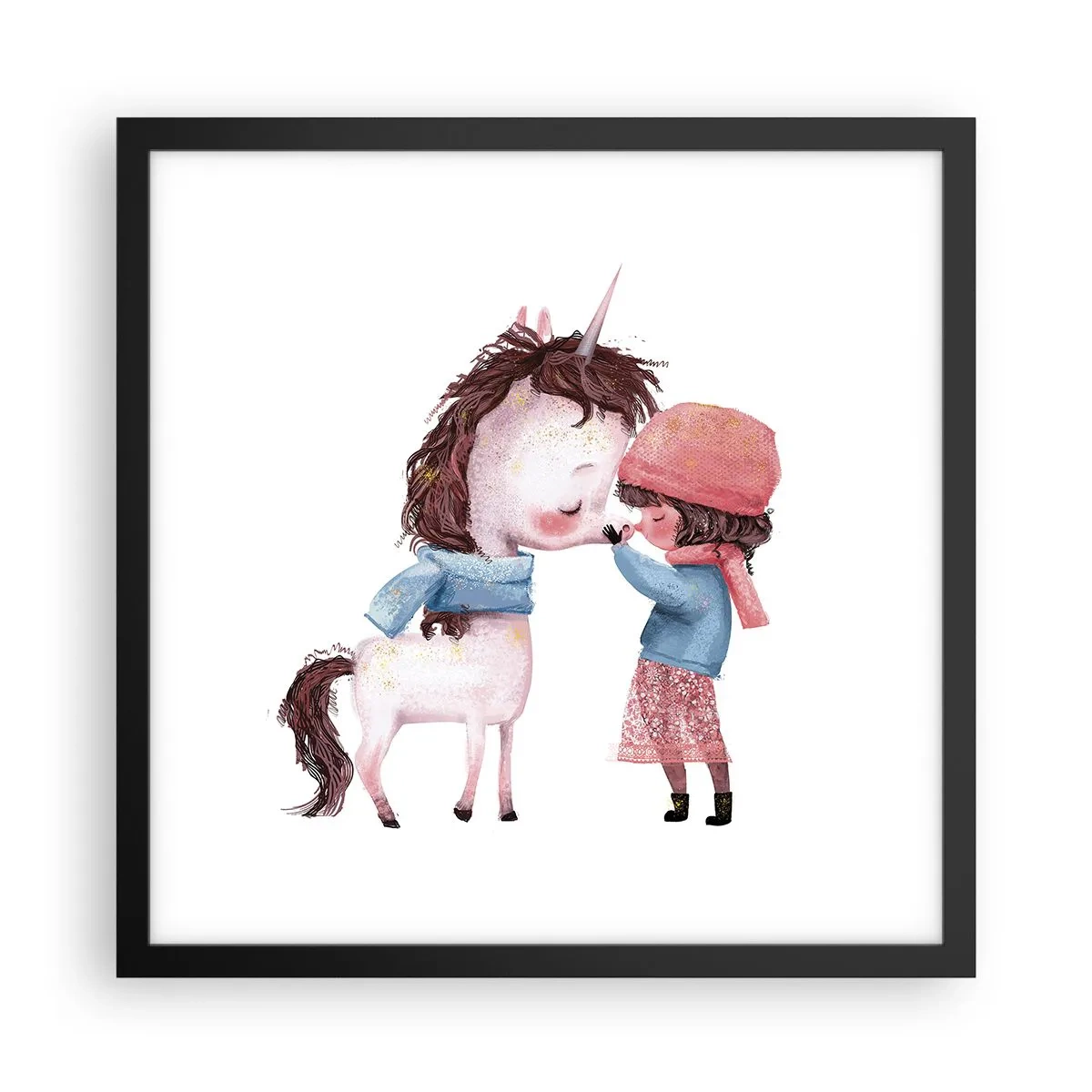 Poster in einem schwarzem Rahmen - Ein Wintermärchen - 40x40 cm