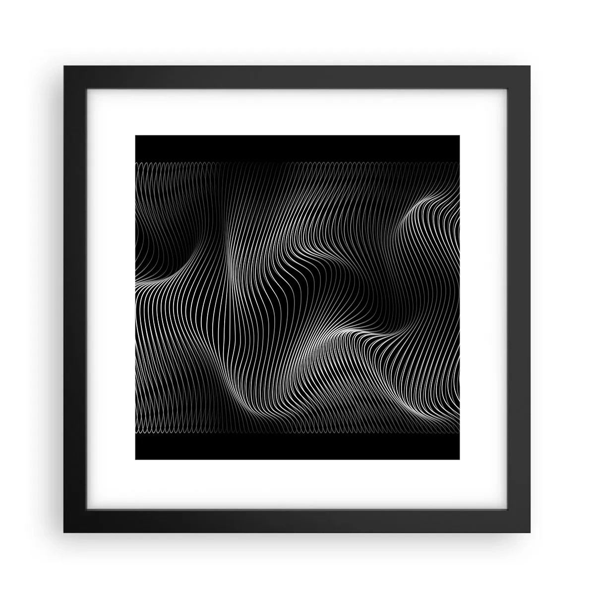 Poster in einem schwarzem Rahmen - Lichttanz im Raum - 30x30 cm